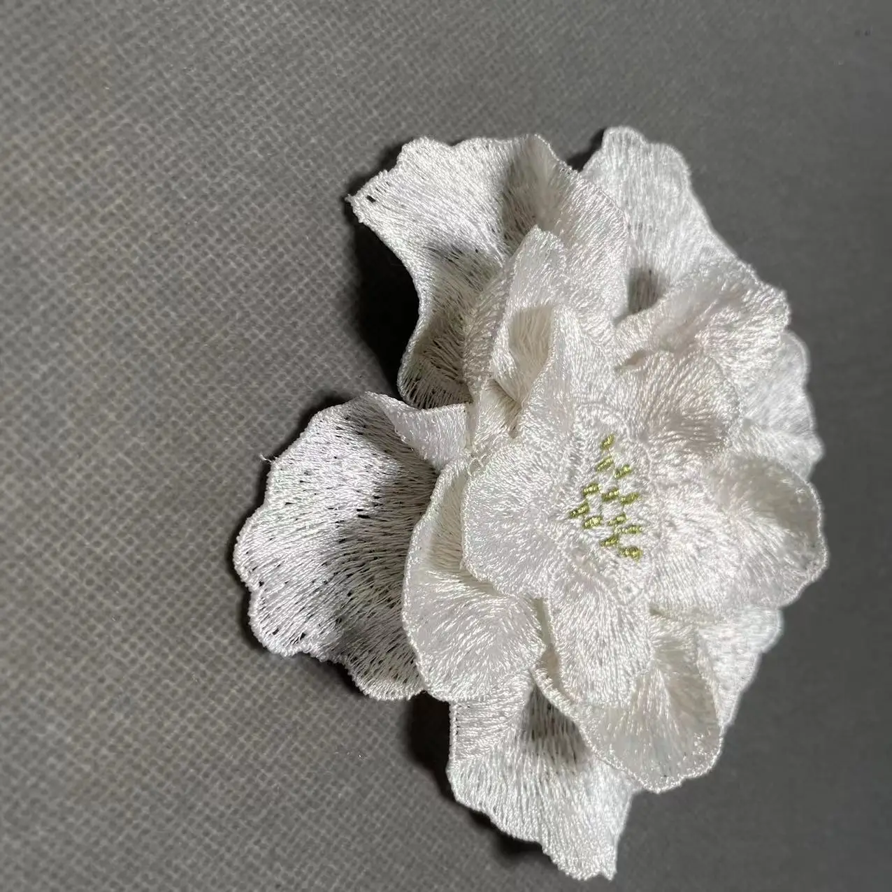 ZSY  Embroidery white lace flower 3d flower patch lace applique for earrings accessories
