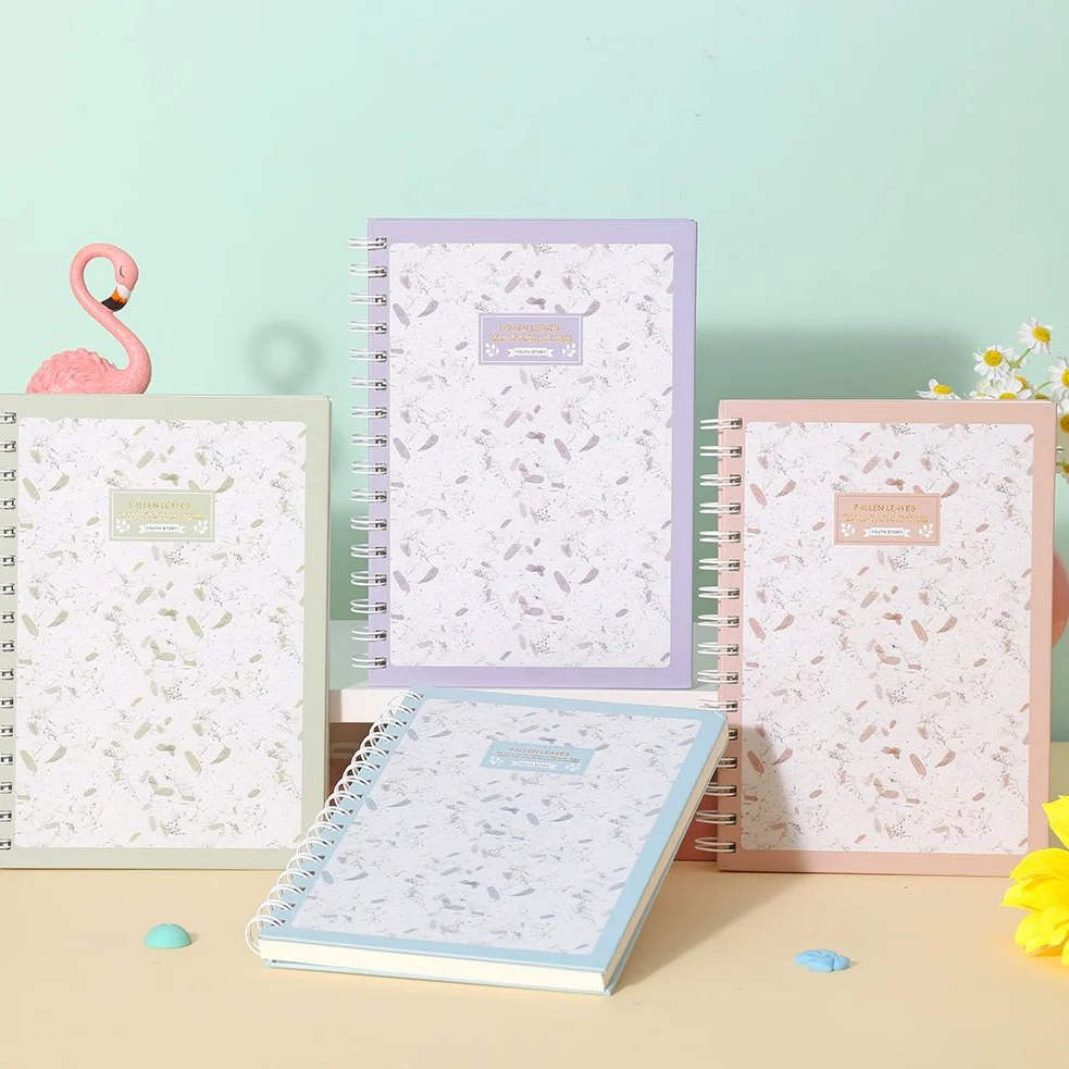 Hardcover Writing Notepad Paper Leaf Coil Notebook Loose-leaf 145x210mm70 Sheets Hard Cover Loose School Notebook 80 Sheets