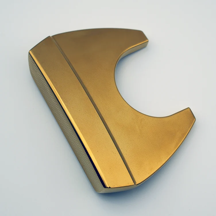 Custom logo Forged CNC Wide mallet  type golden Golf Putter Head