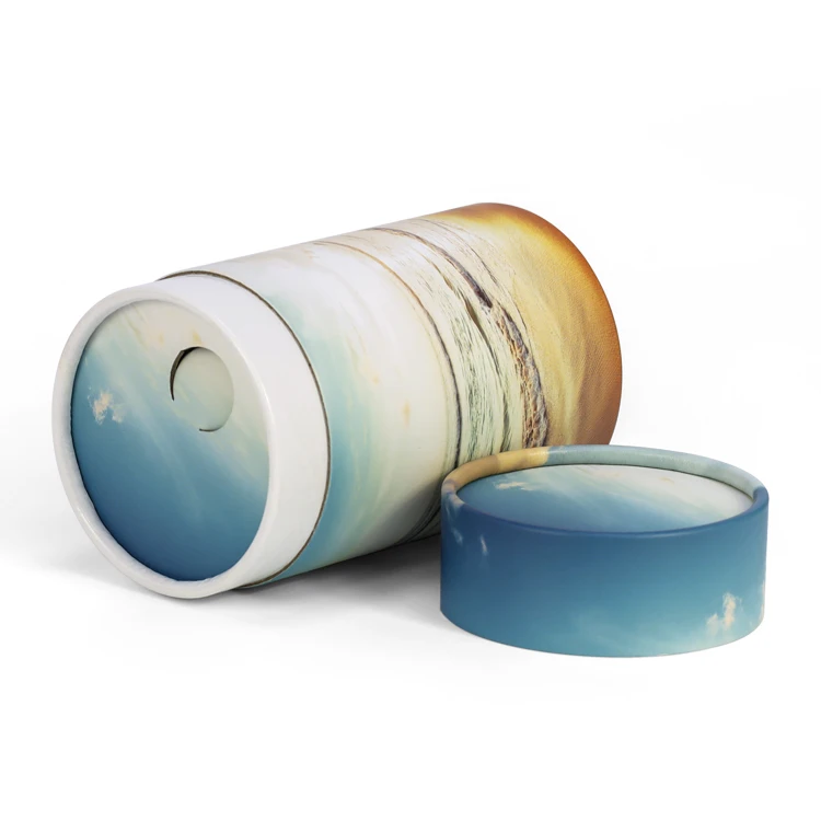 Factory Funeral Supplies Cardboard Sea Burial Caskets and Coffin Paper Scatter Tube Box Cremation Pet Ashes Urn