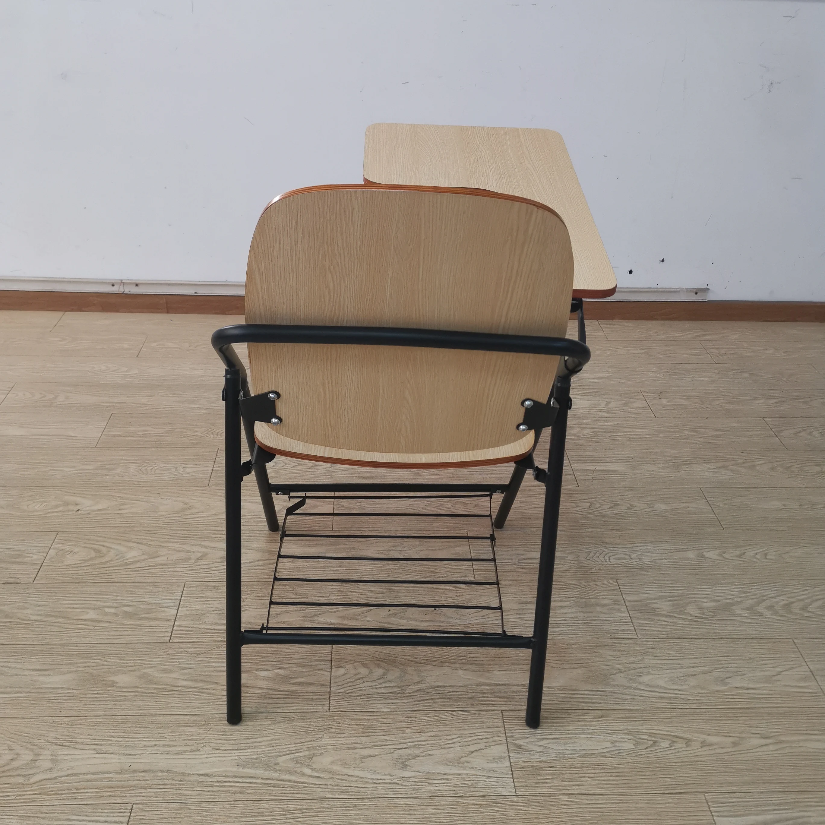 wood laminate School Study Training Meeting Conference Chair with Writing Pad Tablet