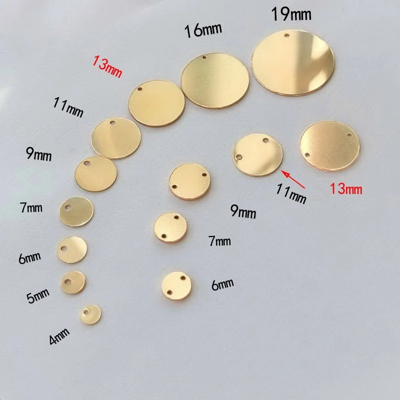 YM Jewelry 14K Gold Filled Coin Disc Stamping Pendants & Charms for Necklace Womens Girls Custom Engraved Logo Available