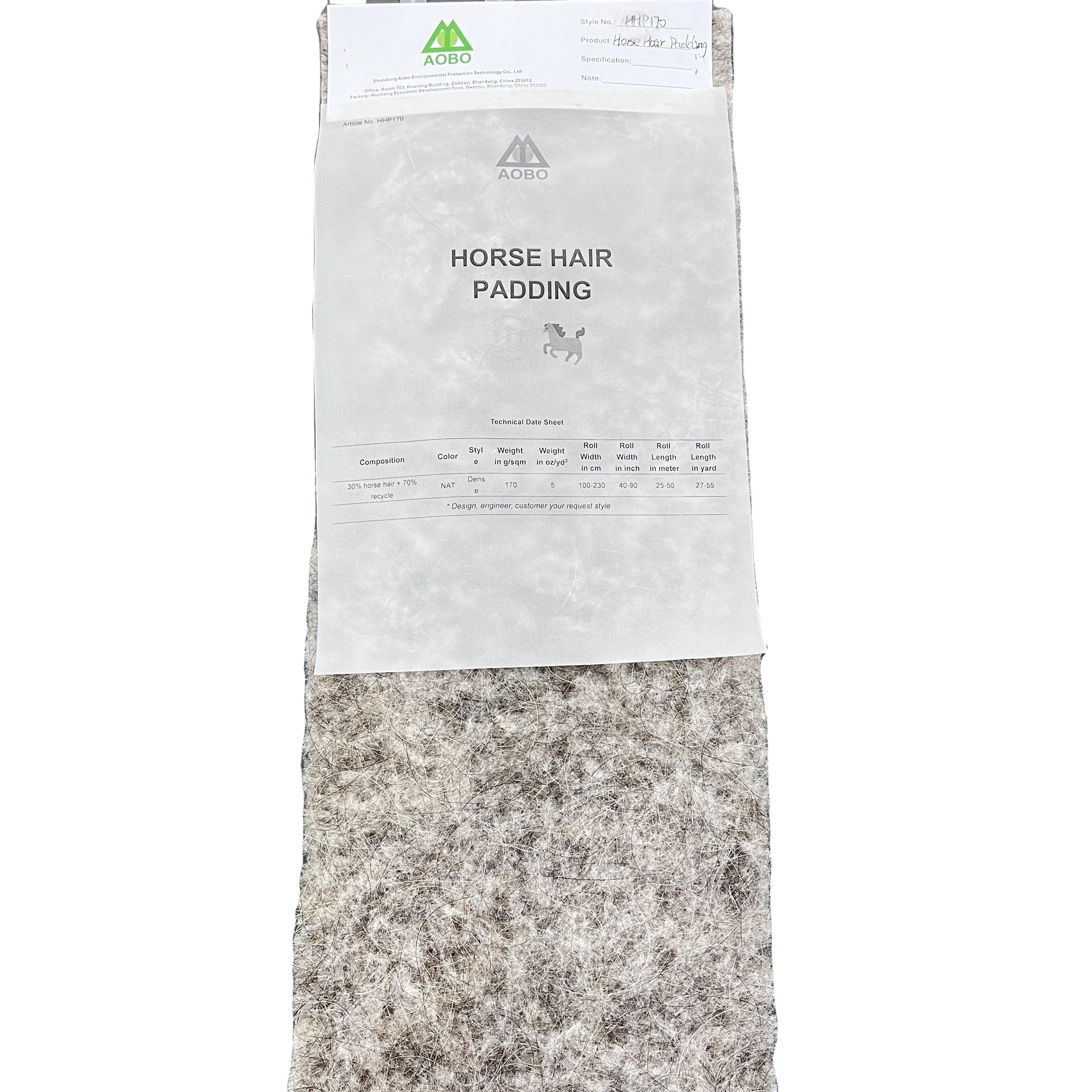 Изготовленный на заказ иглопробивной войлок из конского волоса нетканый материал войлок для матрасов