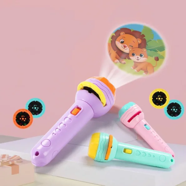 Baby Early Education Sleeping Story Book Projector Flashlight Torch Lamp Toy for Kid Gift Light Up Toys