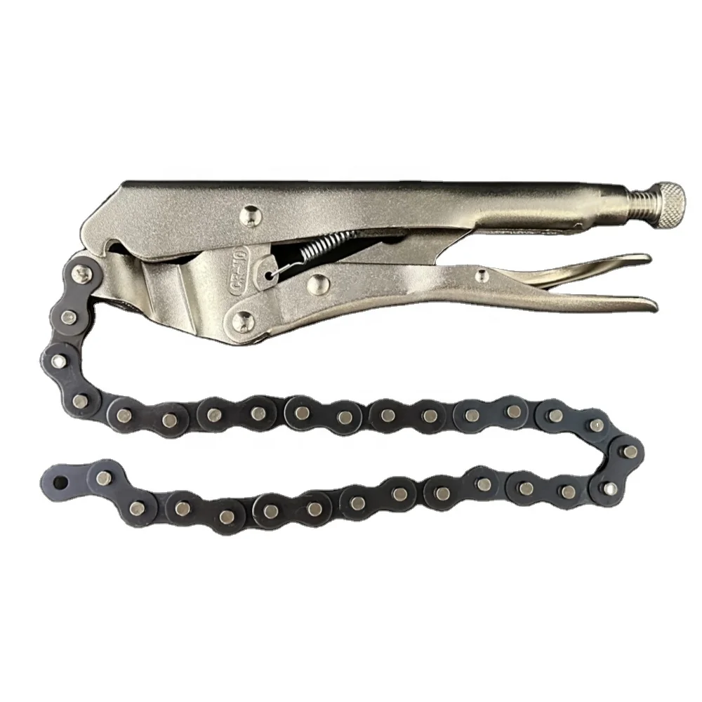 Industrial Long Chain Plier Locking Chain Clamp Plumbing Pipes Tube Holding Secure Hand Tool