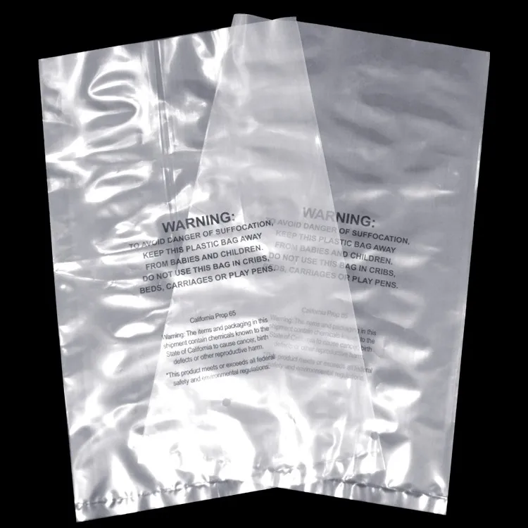 
Custom Logo Print China Factory Clear Custom Printed Flat Opening PE Plastic Poly Bag 
