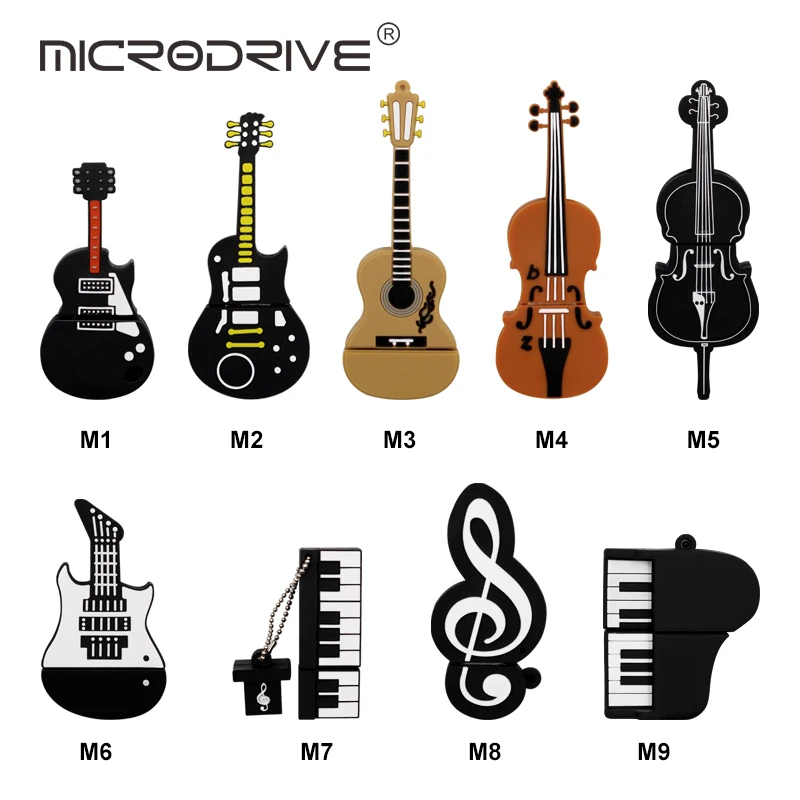 Various musical instrument models usb flash drive 1gb 2gb 4GB 8GB 16GB 32G 64G 128GB 512MB memory pendrive USB2.0