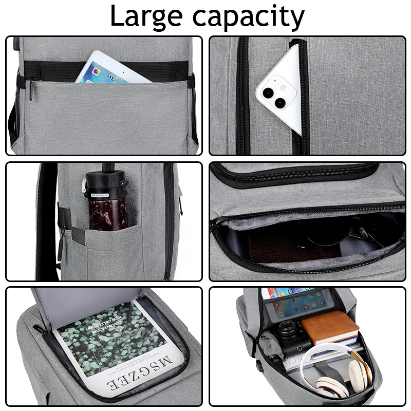 Computer work business men college waterproof laptop backpacks large capacity 15.6 inch travel laptop backpack with usb