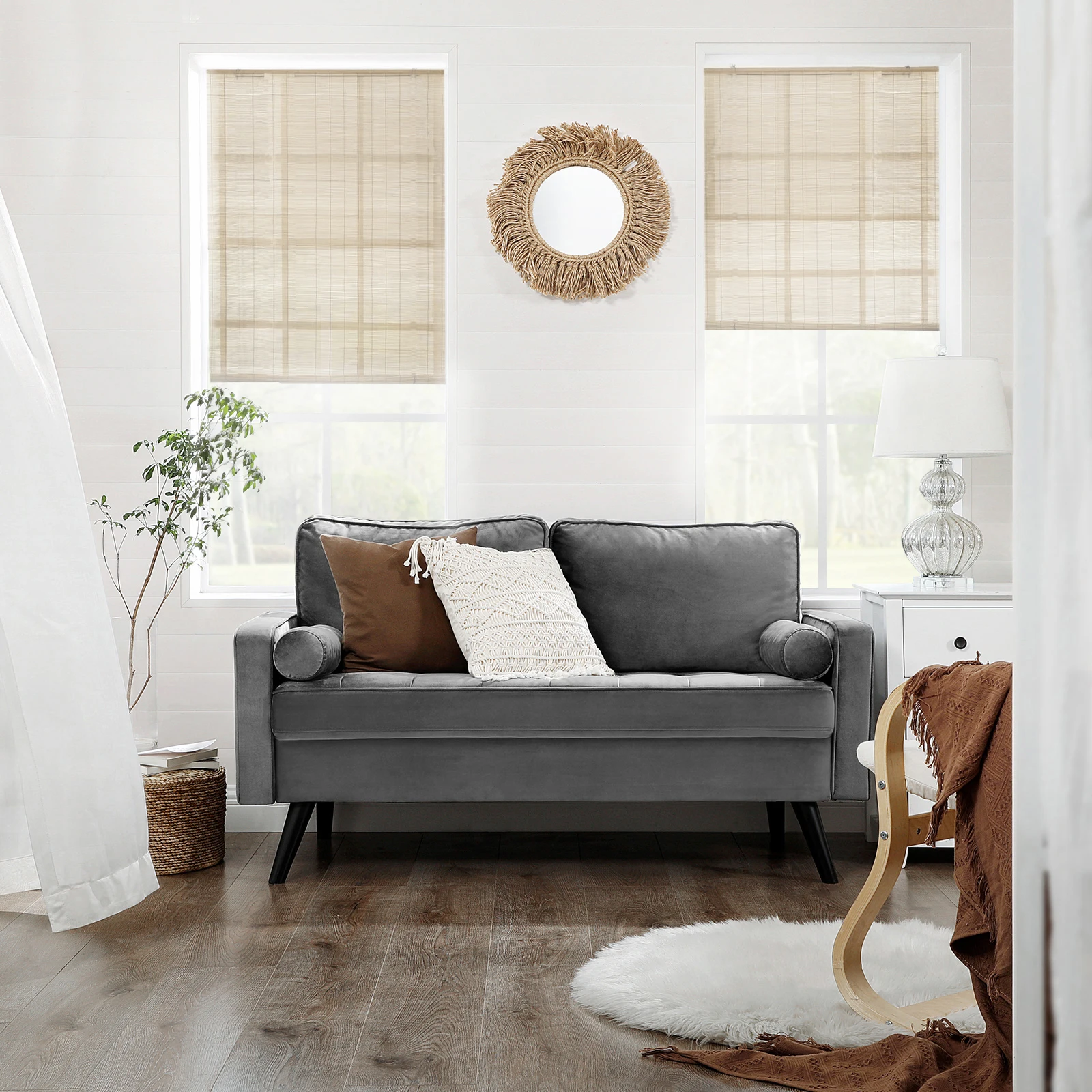 VASAGLE Modern Design Lounge Fabric Velvet Home Furniture Couch Living Room Sofa Sectional Sofa European Style