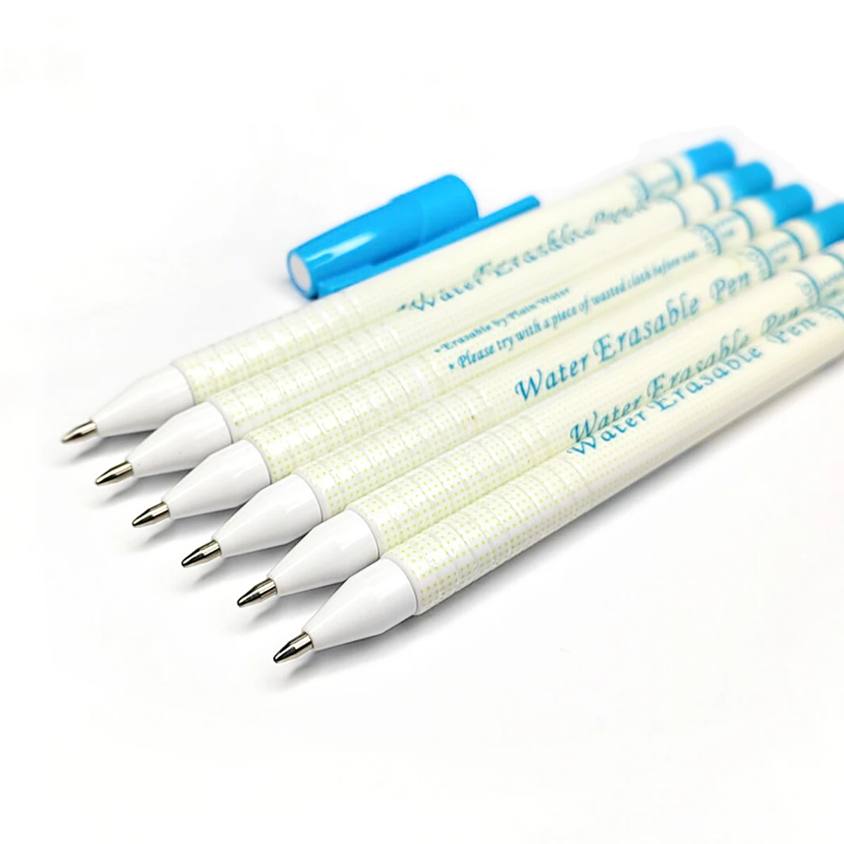 12 PACK Disappearing Ink Marking Pen, Air Water Erasable Pen/ Fabric Marker/ Temporary/ Auto-Vanishing Pen for Cloth (Blue)