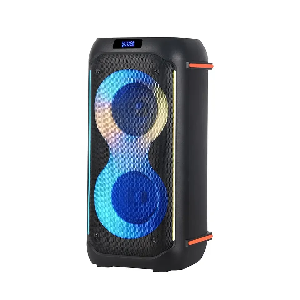 6.5 inch party dj karaoke wireless portable trolley speaker rechargeable battery pa system speakers with disco led light