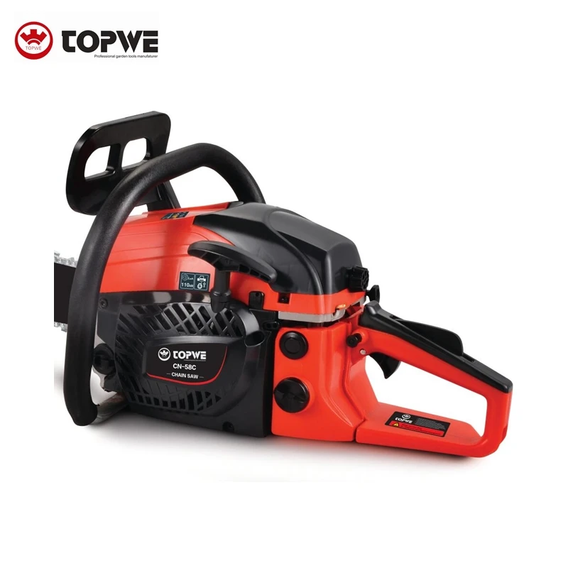 TOPWE Drop Shipping Suppliers Wood Chain Saw 58cc Wood Cutting Gasoline Chainsaw Machines