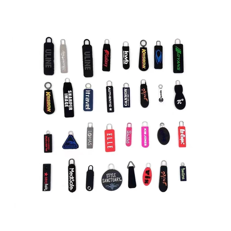 Wholesale  Custom PVC Zipper Heads Plastic Slider In Stock Silicone Zipper Puller