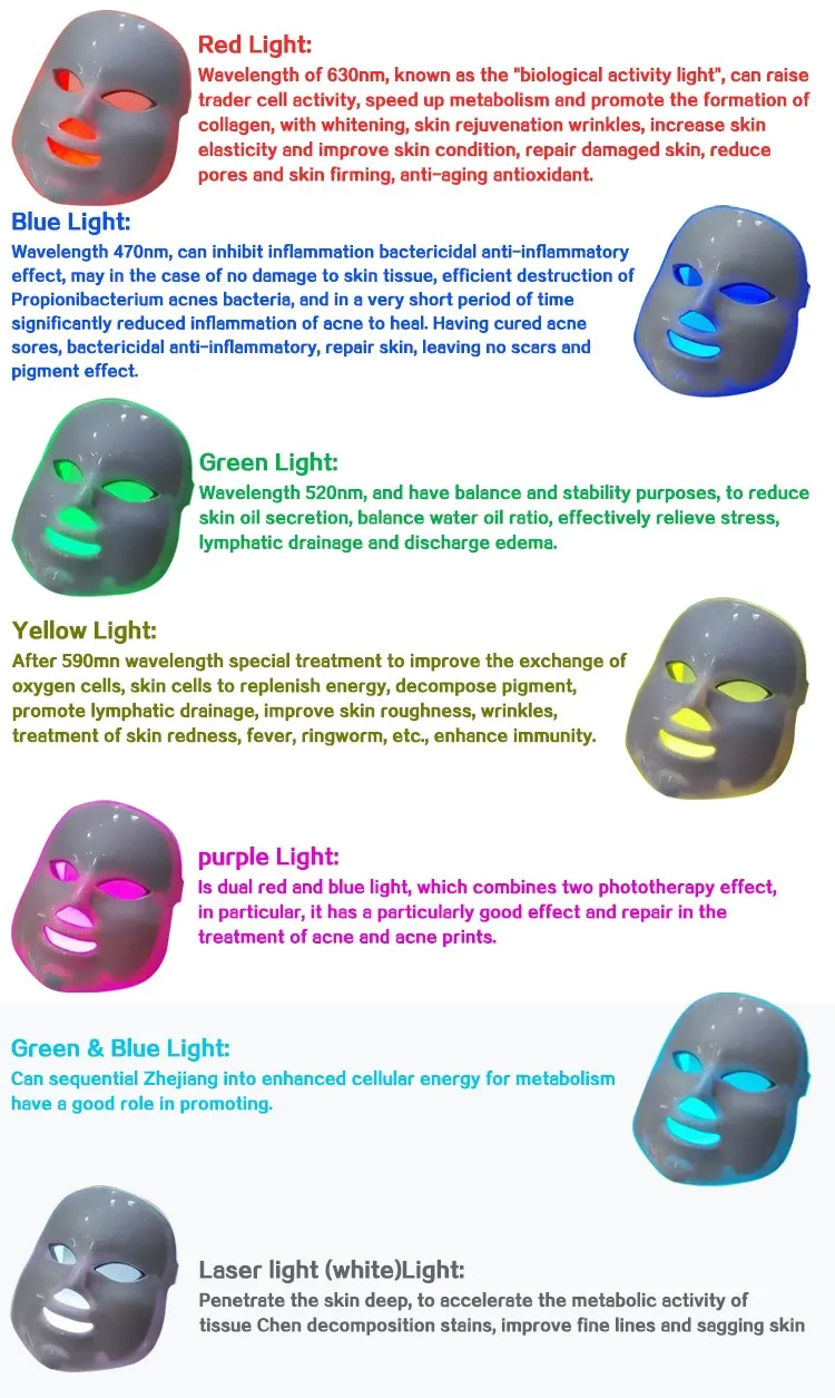 Trending Products 2021New Arrivals Photon Light Facial Skin Beauty Therapy 7 Colors LED Face