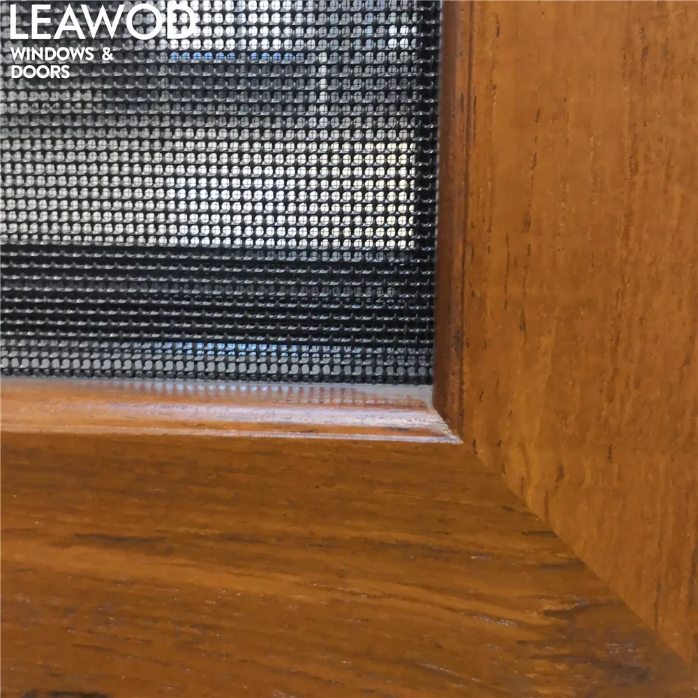 Aluminium Clading Wood French Door Wood Clad Aluminum Casement Doors with Screen