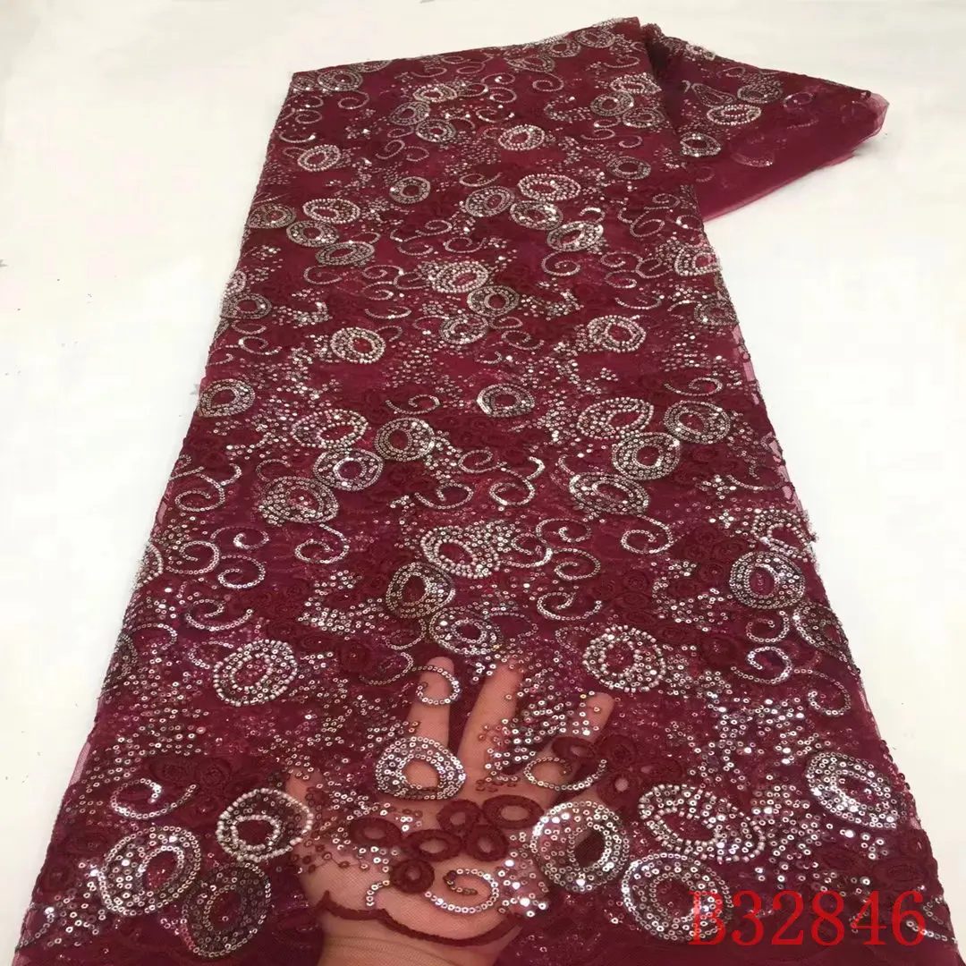 china wholesale lace swiss fabric for tablecloths shiny beaded sequined lace fabric