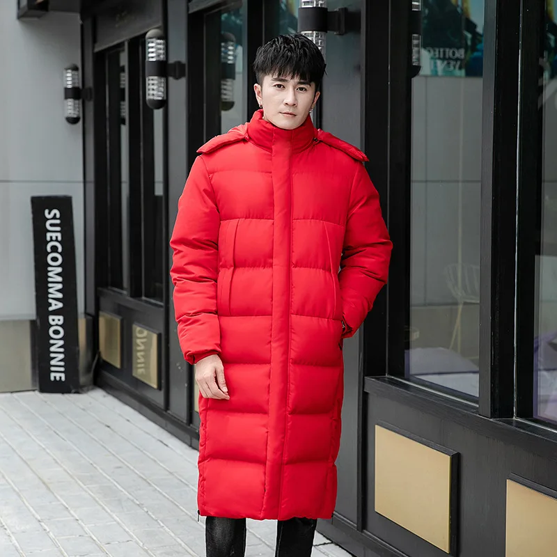 2021 New Style Model Factory High Quality Black Wind Proof Breathable Overcoat Custom Bomber Popular Long Down Jackets For Men