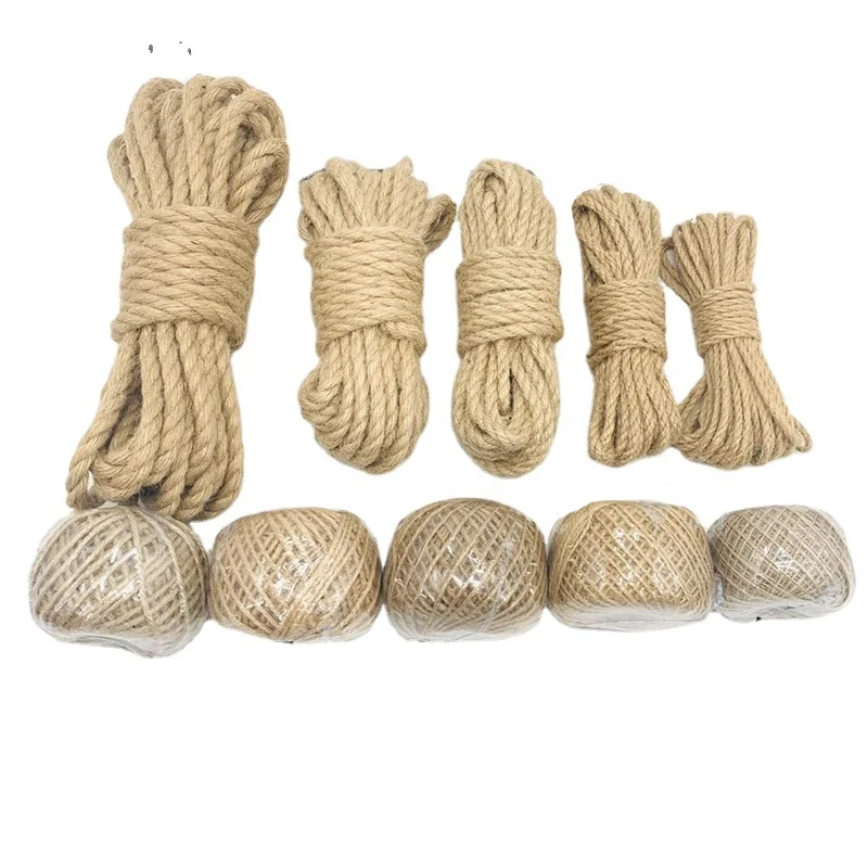 Wholesale Bulk 100% Natural Jute 1mm-20mm DIY Decoration Cord Twine Sisal Manila Recyclable Packaging Jute Hemp Rope