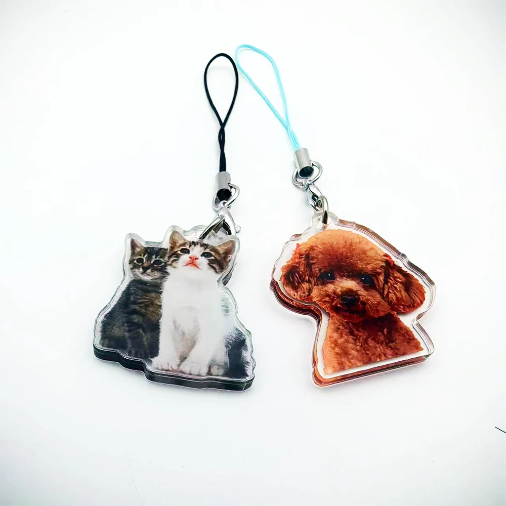 2024 New Arrival Acrylic Cute Phone Charms Phone Chain Custom Printing Acrylic Mobile Phone Accessories