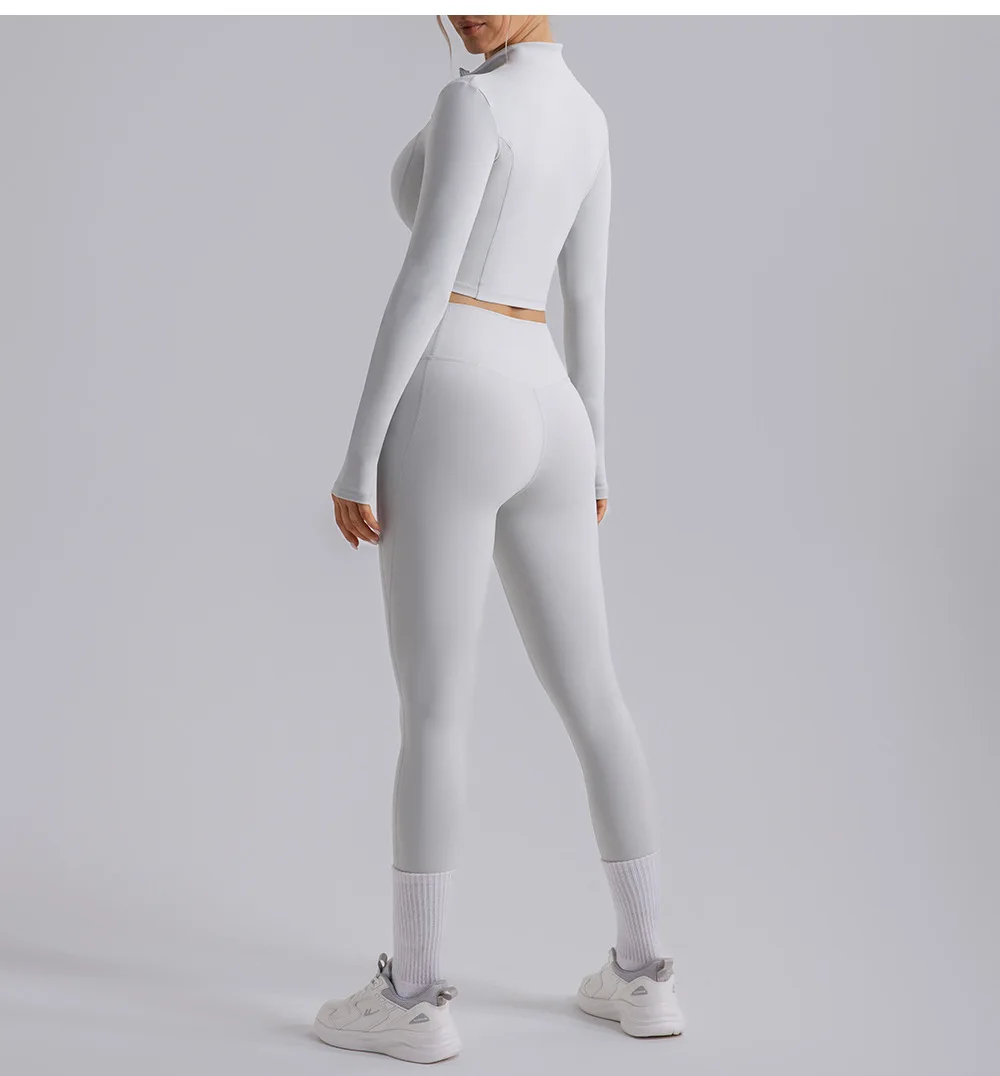 New 3PCS Yoga Set Lulu Gym Fitness Womens Clothing Quick Dry Long Sleeve Yoga Tops Hip Lift Yoga Leggings For Women Sportswear