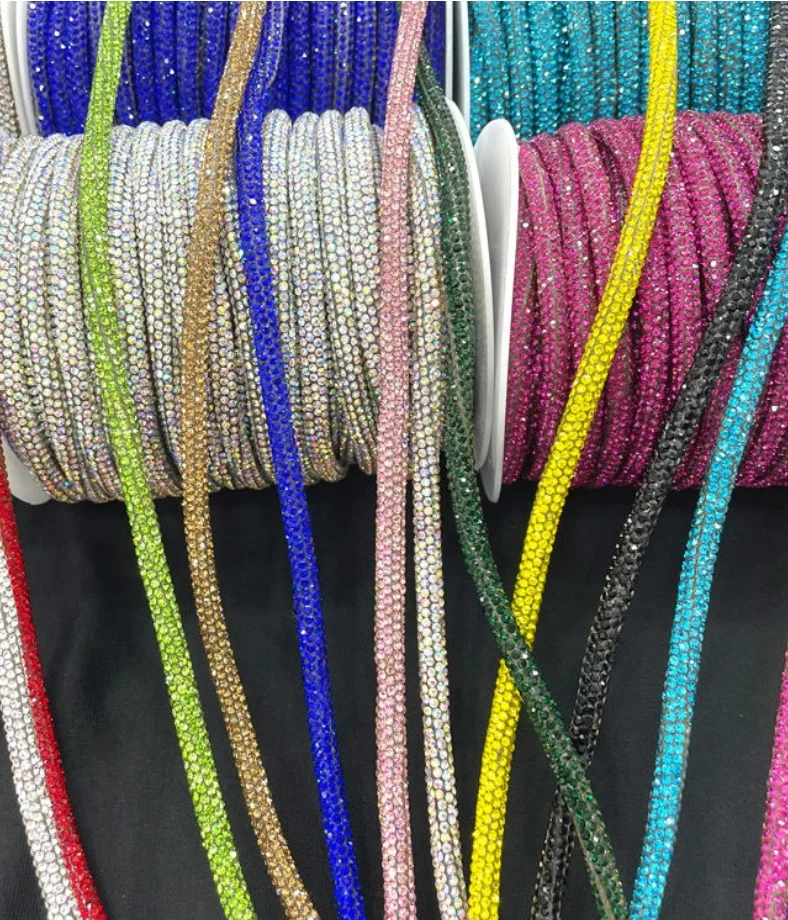 Rhinestone strip with cotton core rope shoe upper material Sandals with shoe materials and other clothing accessories