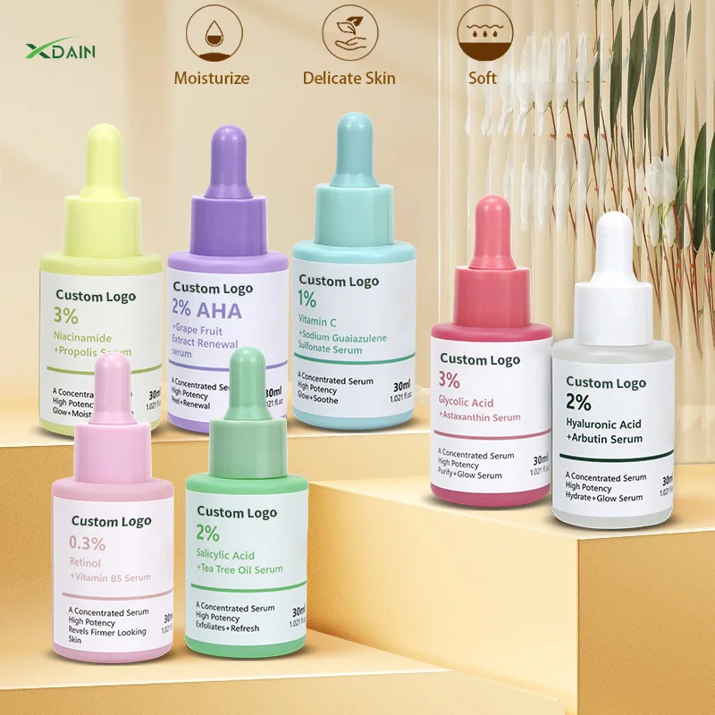 Private Label 1% Vitamin C+Sodium Guaiazulene Sulfonate Skincare Serum Firming Anti-aging Anti-oxidant Brightening Facial Serum