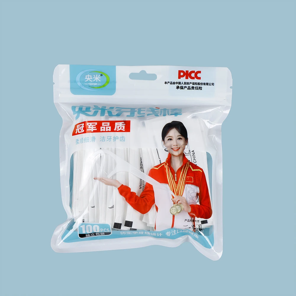 Оптовая продажа Высококачественная одноразовая зубочистка с мятным вкусом зубная нить