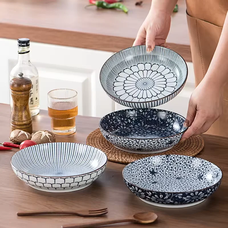 Pad printing Design soup Bowl Beautiful Drawing Porcelain Soup Bowl with good price and High quality