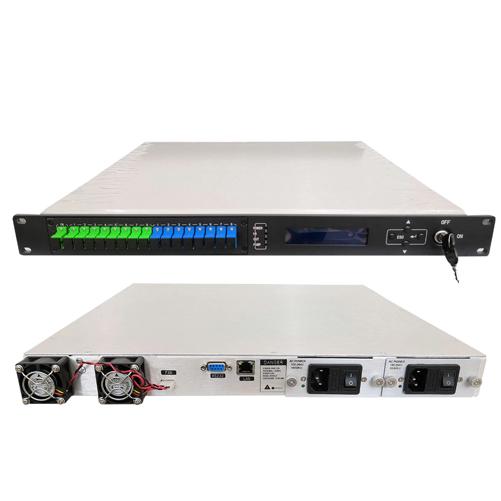 High Power Pon EDFA-1U Con wdm 1550 JDSU Laser 2 4 8 16 32 Output Port CATV Optical Amplifier Network edfa