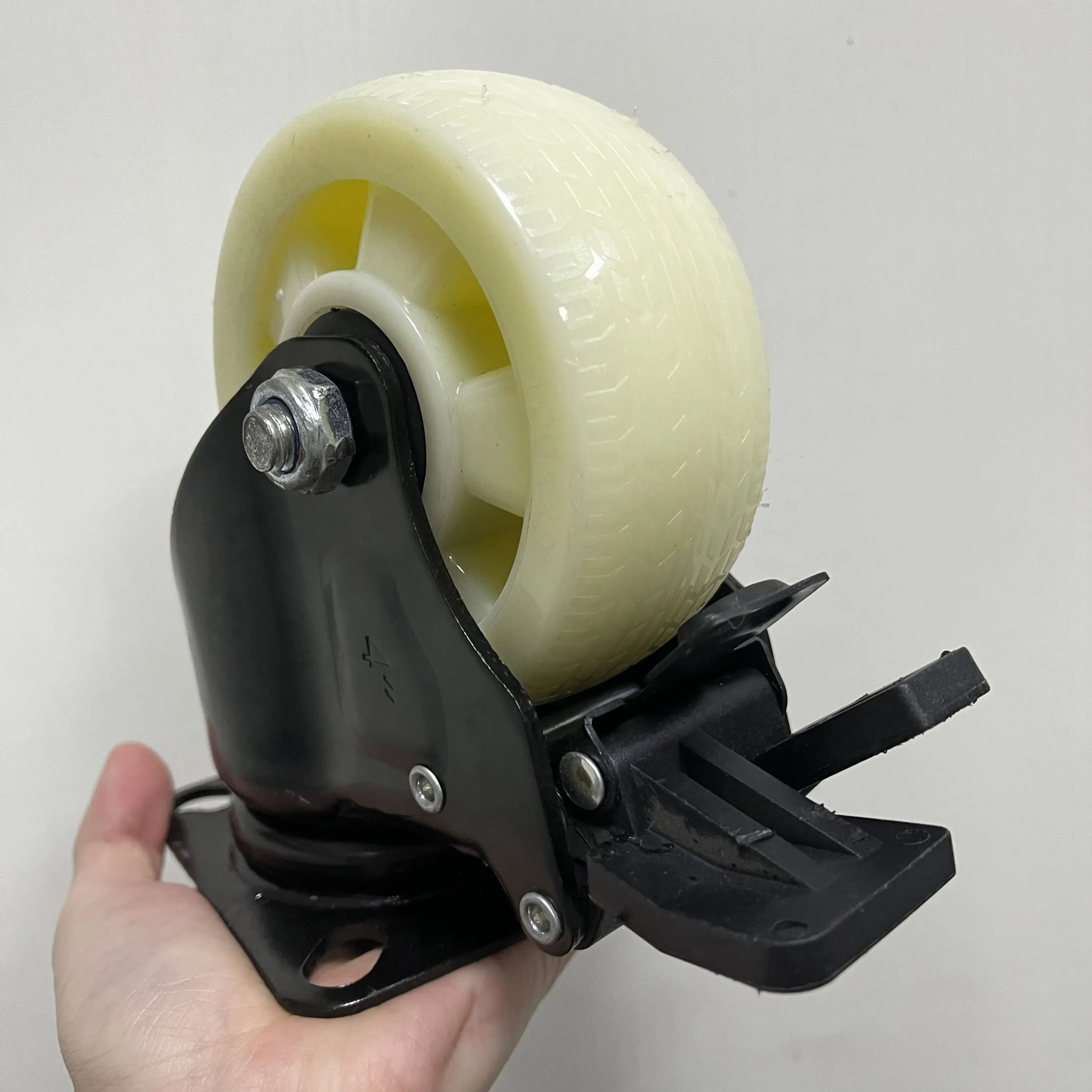 WBD 4 Inch 100 mm PP Swivel plate wheel white supermarket trolley caster wheel with bearing