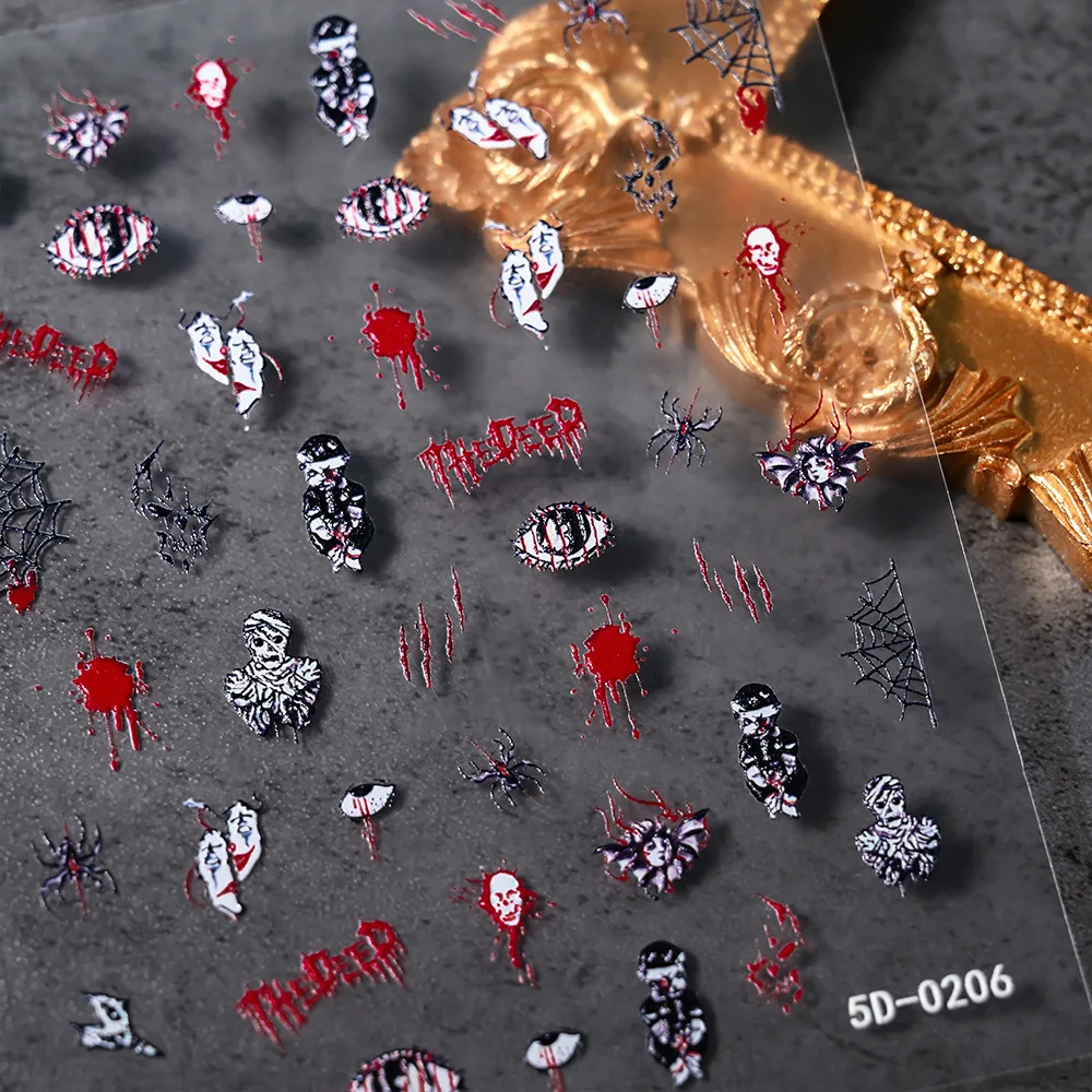 DIY holiday series nail art sticker for All Hallow Mas nail decals charms - Halloween esbat adhesive stickers pengatina de unas
