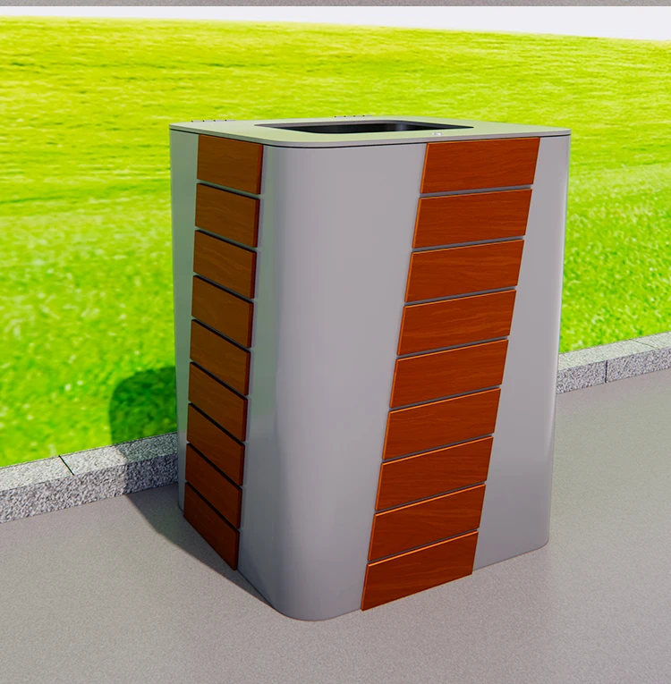 Outdoor storage garbage Public Park Garden bin waste container Outdoor Street Metal Waste Bin Container