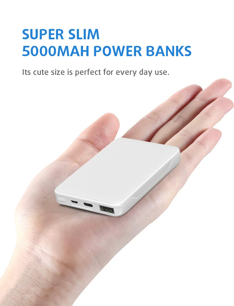 
Trusda Ultra mini Portable 5000mah power bank palm size for mobile charging 