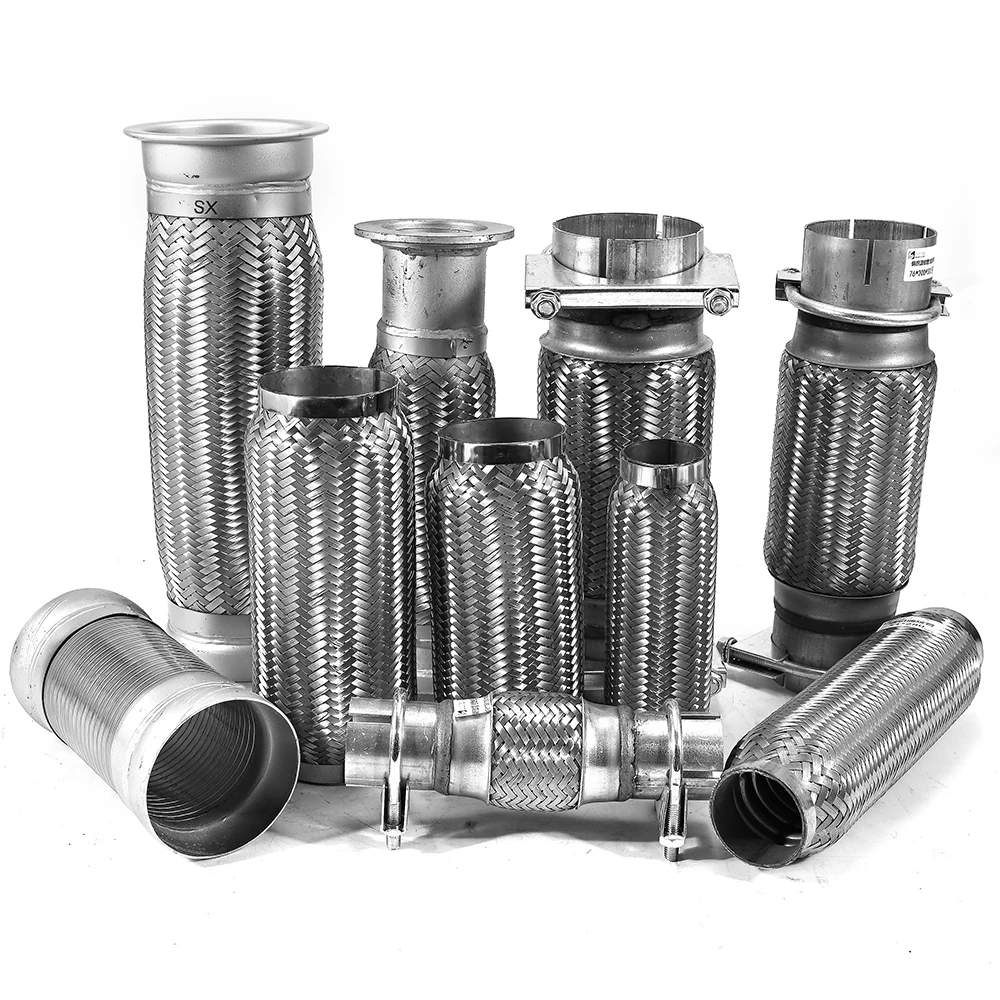 Factory Price Universal Exhaust Flexible Pipe Repair Kit Stainless Steel Straight Braided Bellows Truck Car Parts Exhaust Pipe