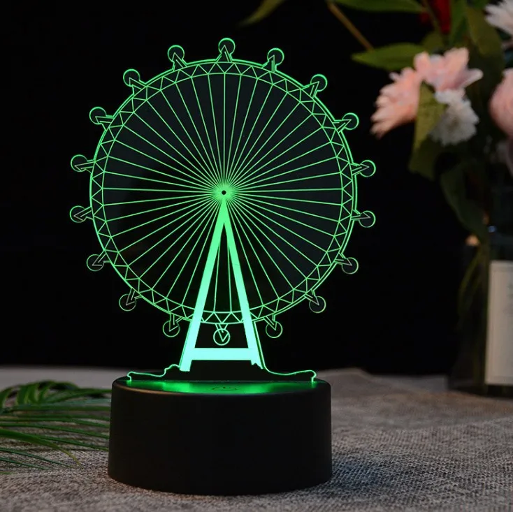 Personalize Custom Anime Vision illusion Decor Smart Touch Table LED Lamp Galaxy 3D Acrylic Night Light for Gift