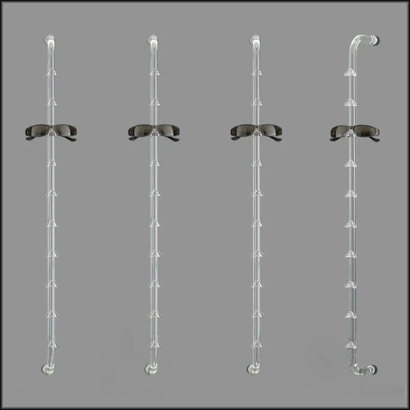 wall mounted acrylic sunglasses display rods