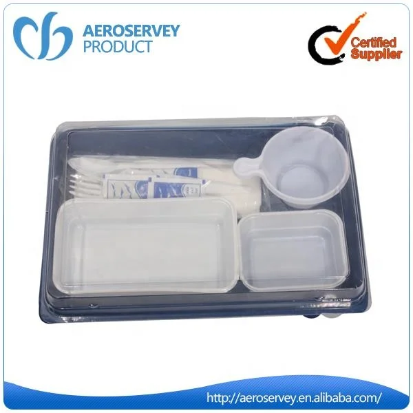 Airline Atlas Food Tray with Meal Service Salad Bowl and Cup