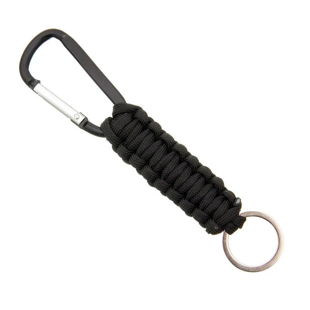Wholesale Hand-woven Survival Paracord Carabiner Keychain Promotional Paracord Keychain With Carabiner