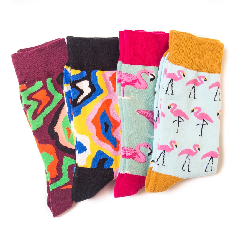 Customized Professional Design Happy Custom Colorful Jacquard Sox Funny Socks Happy Man Socks