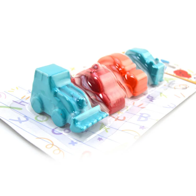 Plastic 3D cycle racing car crayon ce shape crayon for kids drawing