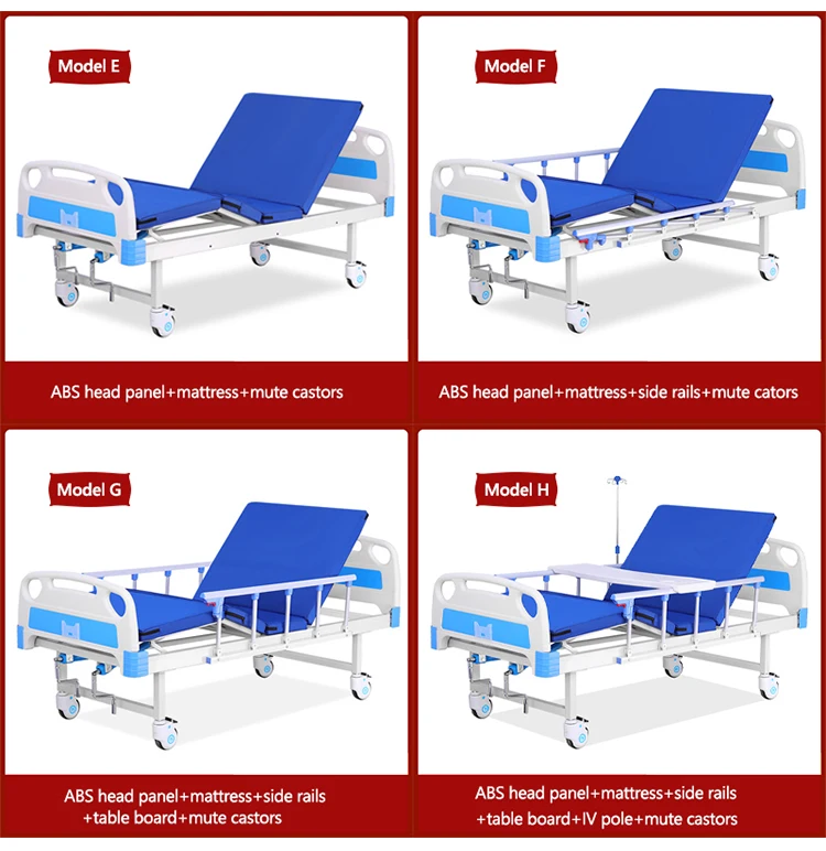 EU-HB301 Two 2 Function Hospital Bed Manual Metal Hospital Bed With Toilets Prices Hospital Medical Patient Bed Manufacturer