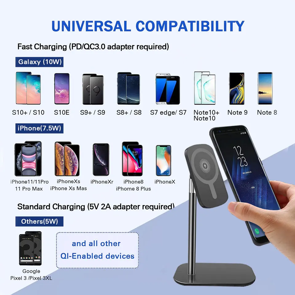 2022 Hot Selling 15W Fast Wireless charging Stand Desk Mobile Phone 3 in 1 Magnetic Wireless Charger