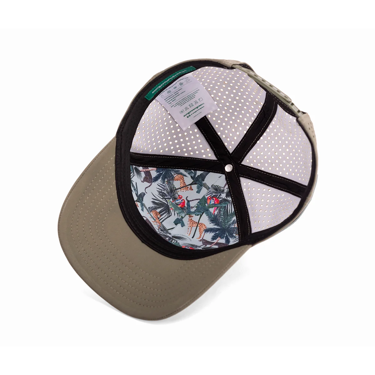 Custom 5 Panel Embroidery Logo Eco-friendly Renewable Polyester Quick Dry Laser Cut Hole Perforated Baseball Cap