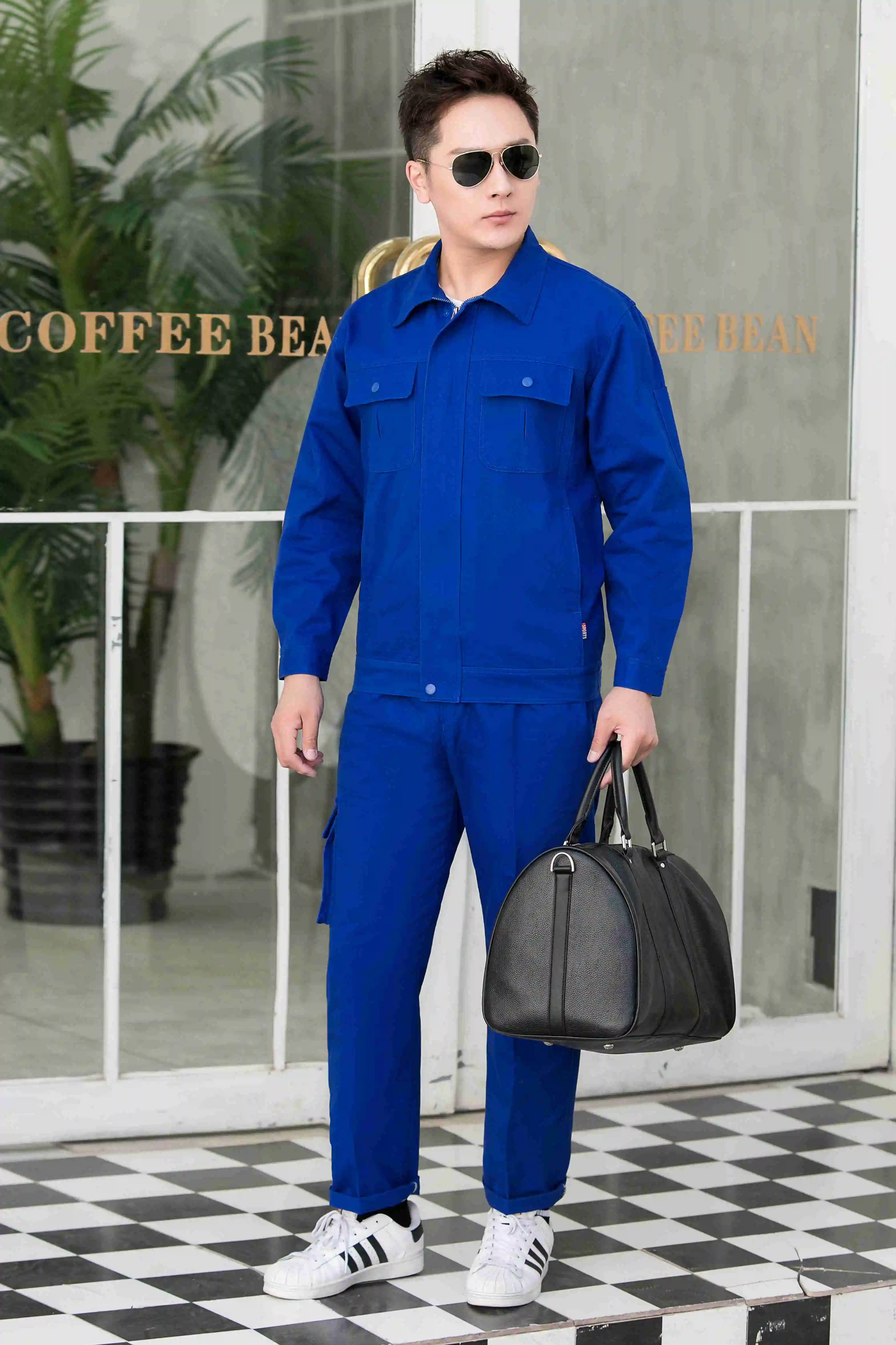 Pure Cotton Overall Long Sleeves Cleaner Workwear Tops Work Suit Working Car Repair Clothes For Men