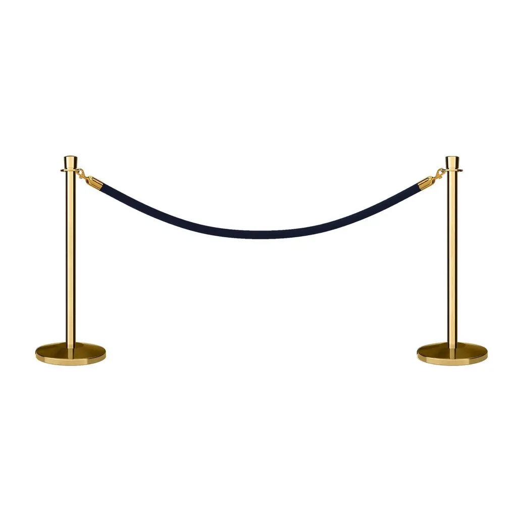 Stainless Steel Crowd Control rope barrier gold event pole with red rope for museum Exhibition