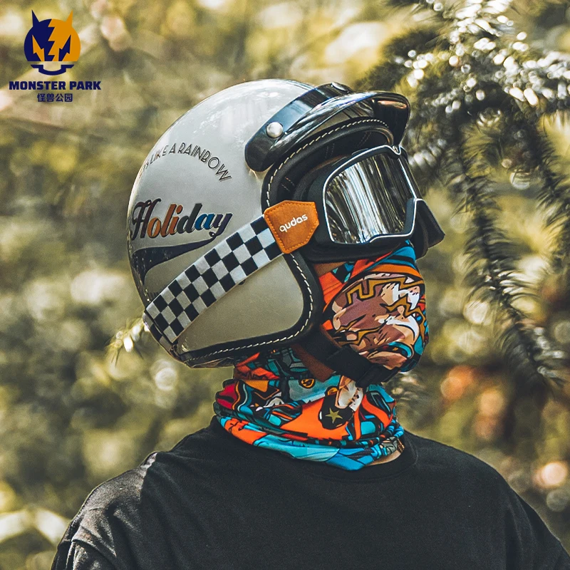 MONSTER PARK preferential price wholesale vintage motorcycle helmet scooter half helmet ski helmet