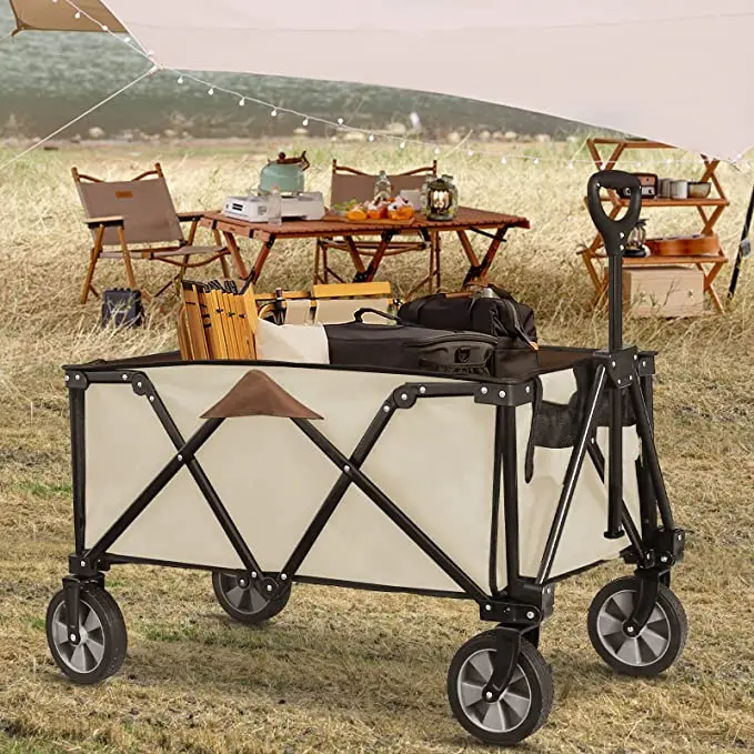 Selling  Camping Outdoor Collapsible Beach Wagon Cart Trolley Utility Folding Camping Wagon Trolleys Hand Carts wagon