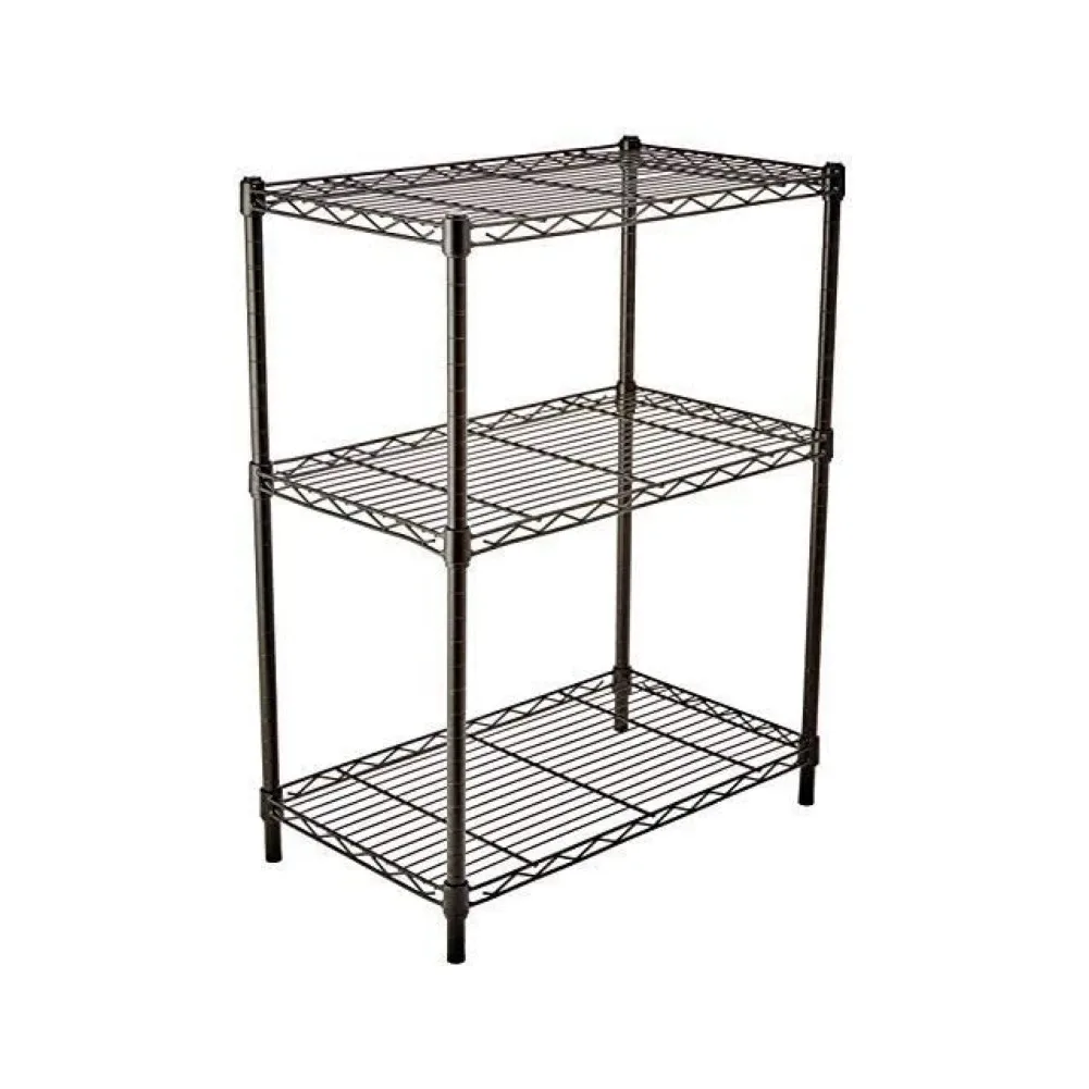 3-Shelf Adjustable, Heavy Duty Storage Shelving Unit (250 lbs loading capacity per shelf), Steel Organizer Wire Rack