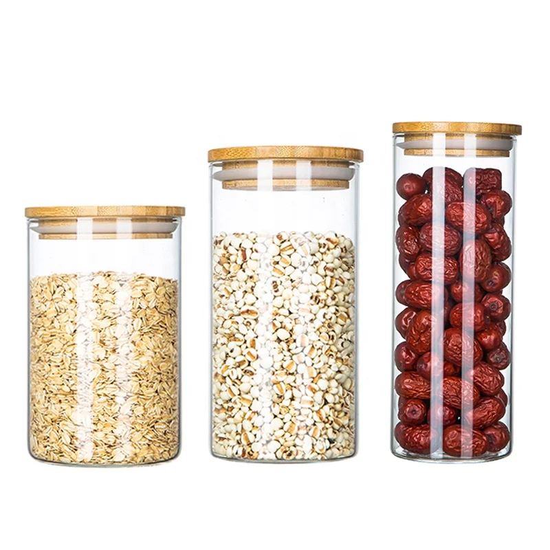 Factory Wholesale Glass Storage Jars Different Sizes Available Glass Container with Airtight Lid Sealed Glass Jar