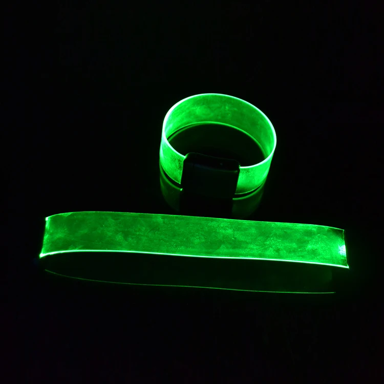 Customized Logo Engraved TPU Music Activated Led Rave Bracelet with Magnetic